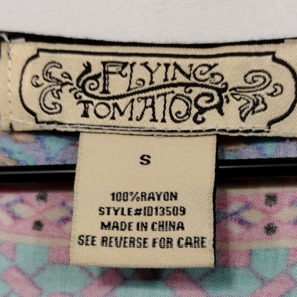 Flying Tomato Artsy Blouse Dress Women's S Multicolor Boho Retro 90s Y2K Casual - Picture 7 of 7